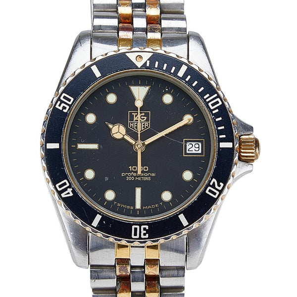 タグホイヤー 1000シリーズ 腕時計 980.020N クオーツ ブラック文字盤 ステンレススチール メッキ メンズ TAG HEUER 【中古】