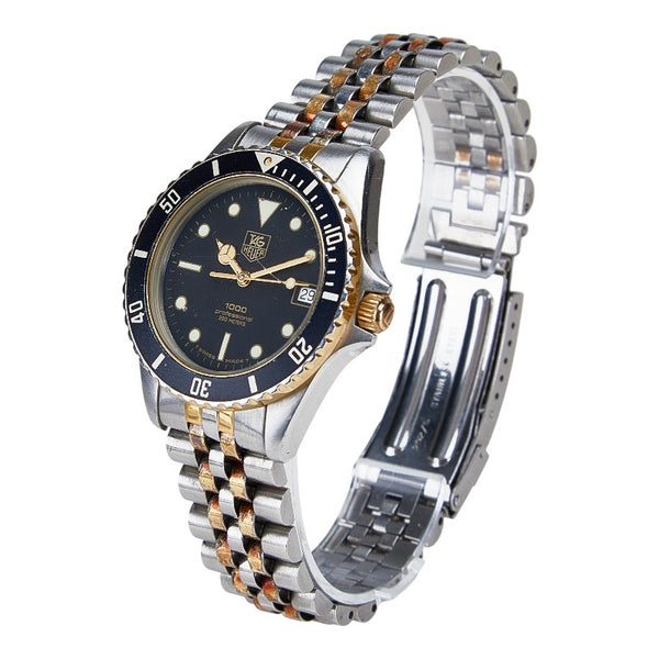 タグホイヤー 1000シリーズ 腕時計 980.020N クオーツ ブラック文字盤 ステンレススチール メッキ メンズ TAG HEUER 【中古】