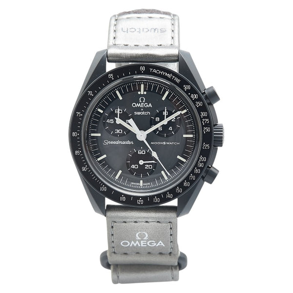 オメガ ×スウォッチ ムーンスウォッチ MISSION TO MERCURY 腕時計 SO33A100 クオーツ グレー文字盤 セラミック ナイロン メンズ OMEGA 【中古】
