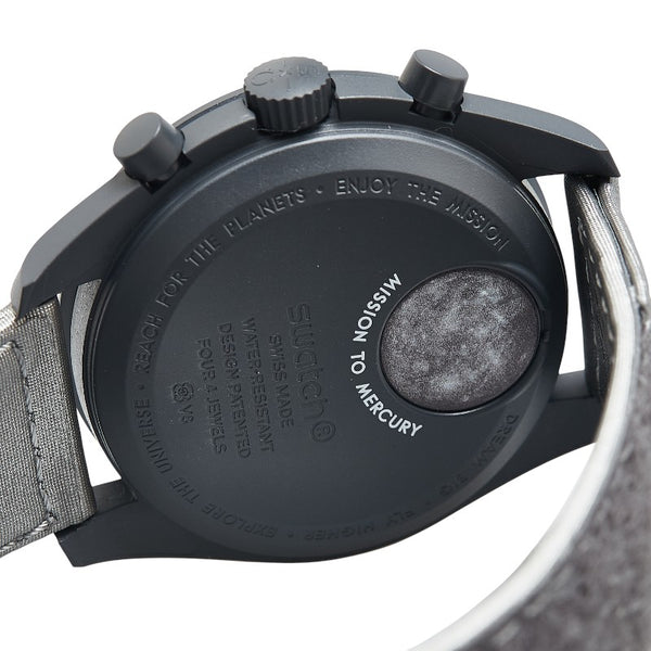 オメガ ×スウォッチ ムーンスウォッチ MISSION TO MERCURY 腕時計 SO33A100 クオーツ グレー文字盤 セラミック ナイロン メンズ OMEGA 【中古】