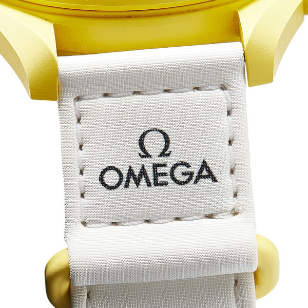 オメガ ×スウォッチ ムーンスウォッチ MISSION TO THE SUN 腕時計 SO33J100 クオーツ イエロー文字盤 セラミック ナイロン メンズ OMEGA 【中古】