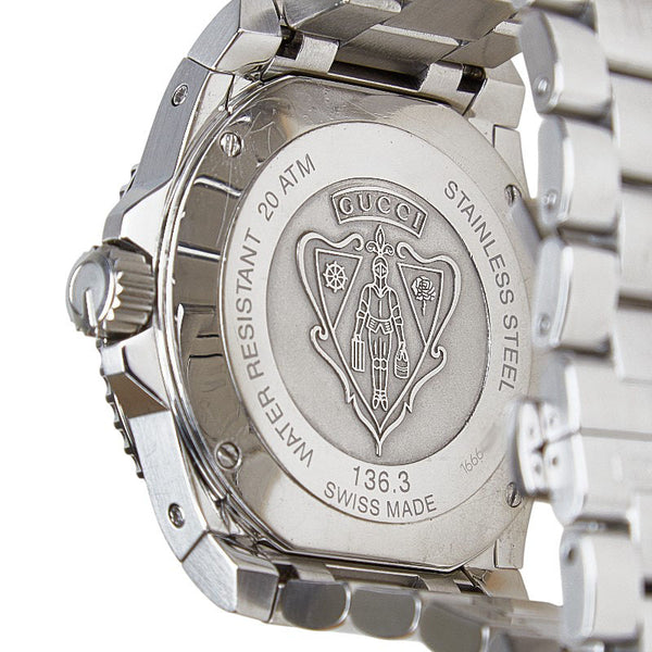 グッチ ダイブ 腕時計 136.3 クオーツ ネイビー文字盤 ステンレススチール メンズ GUCCI 【中古】