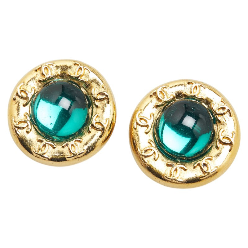 シャネル ココマーク ラウンド ストーン イヤリング ゴールド メッキ レディース CHANEL 【中古】