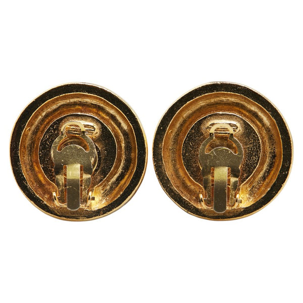 シャネル ココマーク ラウンド ストーン イヤリング ゴールド メッキ レディース CHANEL 【中古】