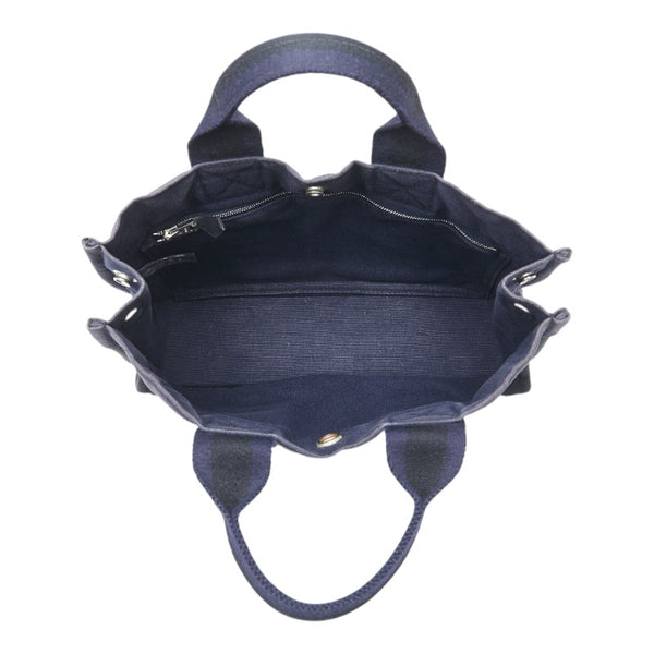 エルメス フールトゥPM ハンドバッグ ブラック ネイビー キャンバス レディース HERMES 【中古】