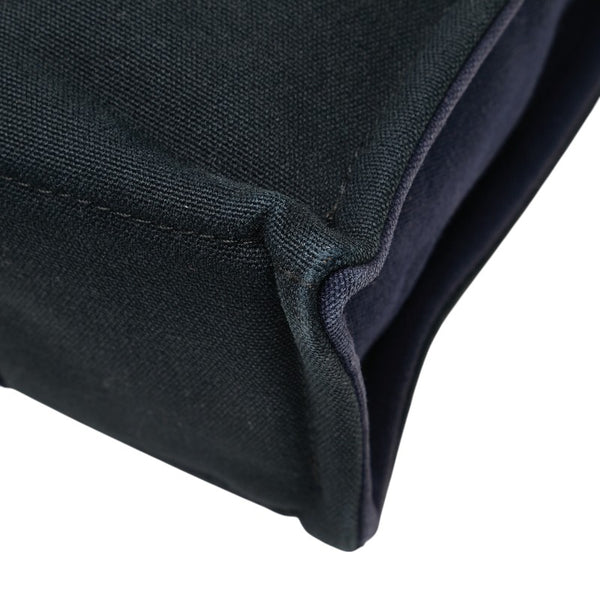 エルメス フールトゥPM ハンドバッグ ブラック ネイビー キャンバス レディース HERMES 【中古】