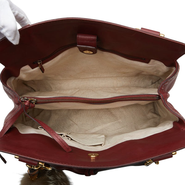 グッチ トートバッグ 269926 ボルドー ワインレッド レザー レディース GUCCI 【中古】