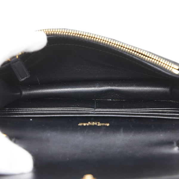 サンローラン YSL エンベローブ チェーンウォレット ショルダーバッグ 393953 ブラック レザー レディース SAINT LAURENT 【中古】