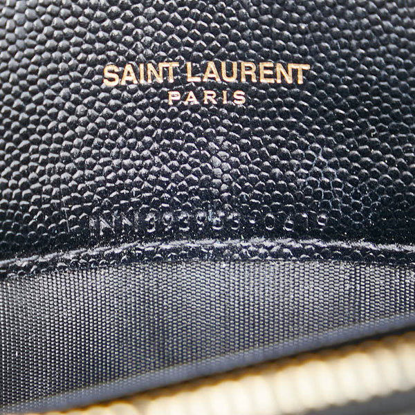 サンローラン YSL エンベローブ チェーンウォレット ショルダーバッグ 393953 ブラック レザー レディース SAINT LAURENT 【中古】