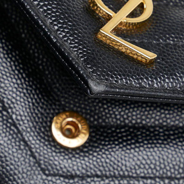 サンローラン YSL エンベローブ チェーンウォレット ショルダーバッグ 393953 ブラック レザー レディース SAINT LAURENT 【中古】