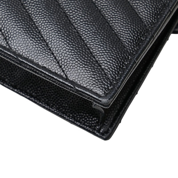 サンローラン YSL エンベローブ チェーンウォレット ショルダーバッグ 393953 ブラック レザー レディース SAINT LAURENT 【中古】