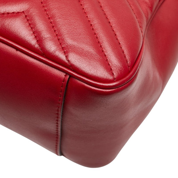 グッチ GGマーモント ハート ハンドバッグ ショルダーバッグ 2WAY 498110 レッド レザー レディース GUCCI 【中古】