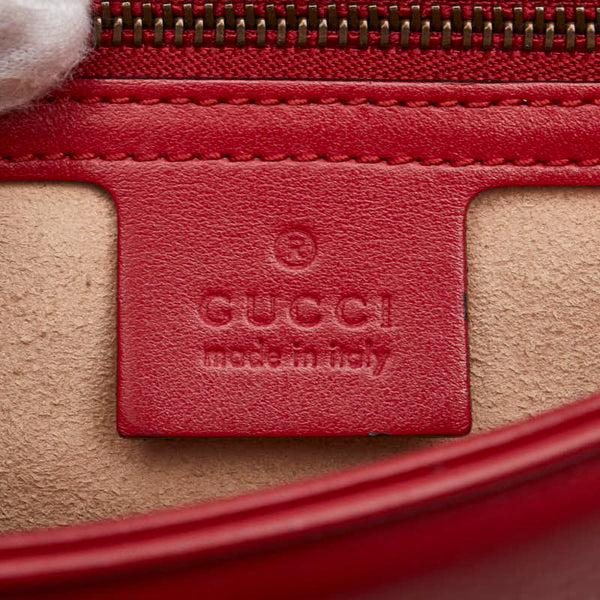 グッチ GGマーモント ハート ハンドバッグ ショルダーバッグ 2WAY 498110 レッド レザー レディース GUCCI 【中古】