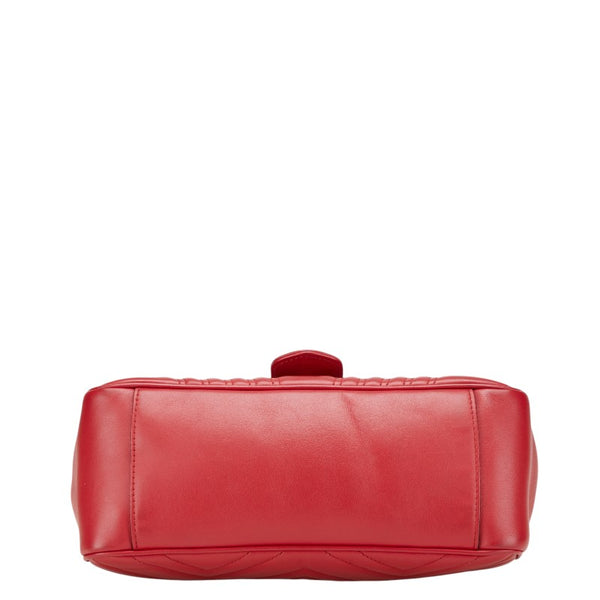 グッチ GGマーモント ハート ハンドバッグ ショルダーバッグ 2WAY 498110 レッド レザー レディース GUCCI 【中古】