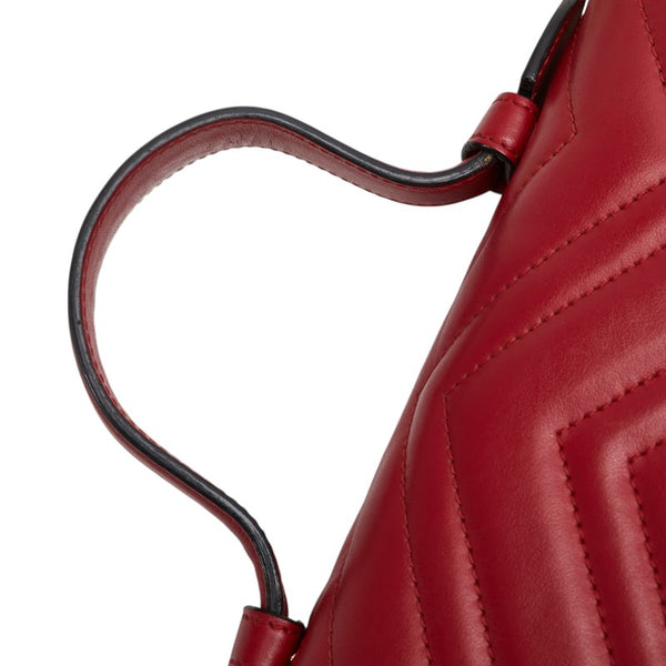 グッチ GGマーモント ハート ハンドバッグ ショルダーバッグ 2WAY 498110 レッド レザー レディース GUCCI 【中古】