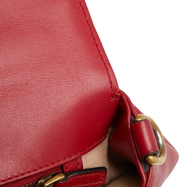 グッチ GGマーモント ハート ハンドバッグ ショルダーバッグ 2WAY 498110 レッド レザー レディース GUCCI 【中古】