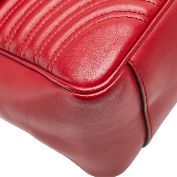 グッチ GGマーモント ハート ハンドバッグ ショルダーバッグ 2WAY 498110 レッド レザー レディース GUCCI 【中古】