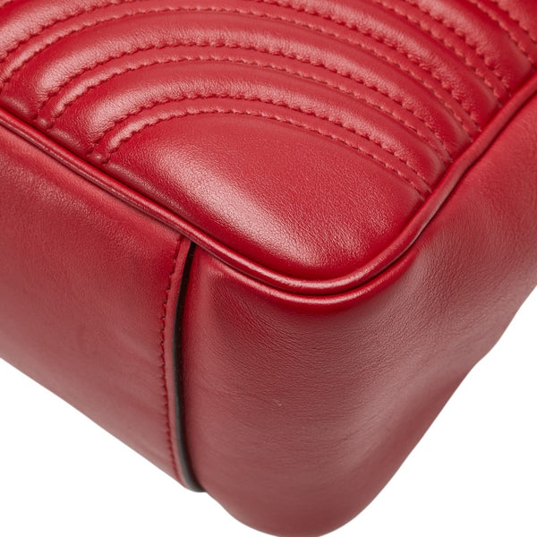 グッチ GGマーモント ハート ハンドバッグ ショルダーバッグ 2WAY 498110 レッド レザー レディース GUCCI 【中古】