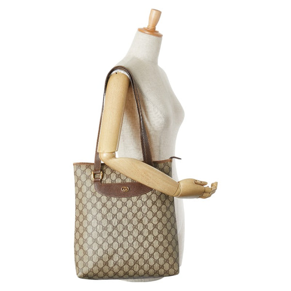 グッチ オールドグッチ GGスプリーム ハンドバッグ トートバッグ 002 39 6130 ベージュ ブラウン PVC レザー レディース GUCCI 【中古】