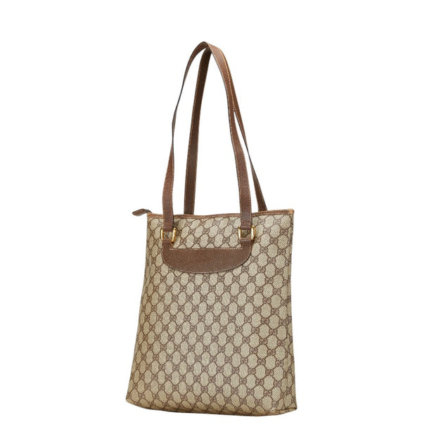 グッチ オールドグッチ GGスプリーム ハンドバッグ トートバッグ 002 39 6130 ベージュ ブラウン PVC レザー レディース GUCCI 【中古】