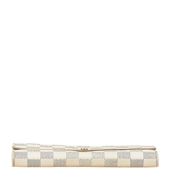 ルイ ヴィトン ダミエ アズール ポルトフォイユ サラ 長財布 N61735 ホワイト PVC レザー レディース LOUIS VUITTON 【中古】