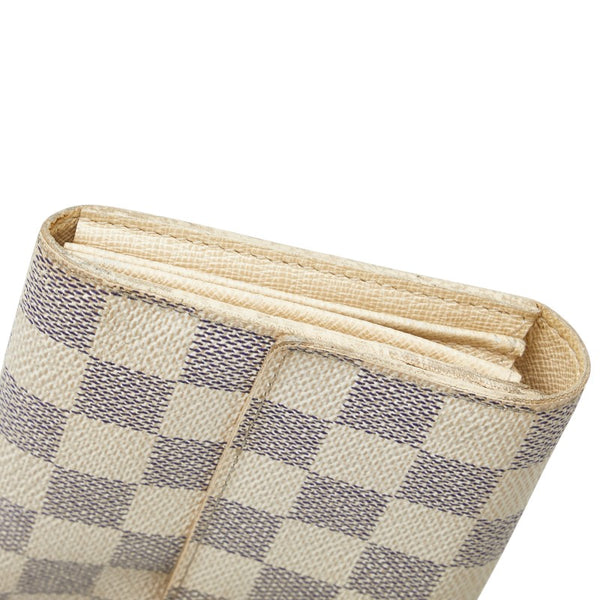 ルイ ヴィトン ダミエ アズール ポルトフォイユ サラ 長財布 N61735 ホワイト PVC レザー レディース LOUIS VUITTON 【中古】
