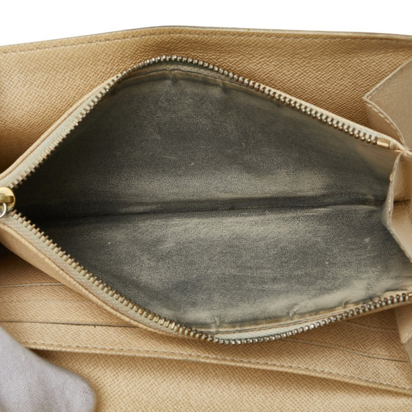 ルイ ヴィトン ダミエ アズール ポルトフォイユ サラ 長財布 N61735 ホワイト PVC レザー レディース LOUIS VUITTON 【中古】