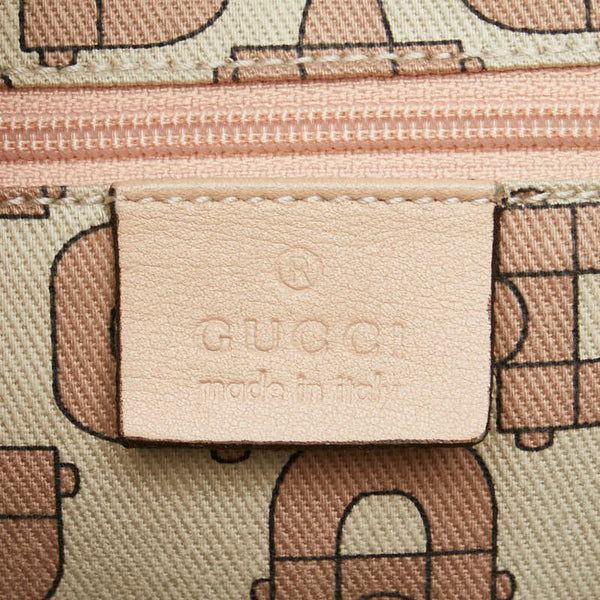 グッチ グッチシマ トートバッグ 141470 ベージュ ピンク レザー レディース GUCCI 【中古】