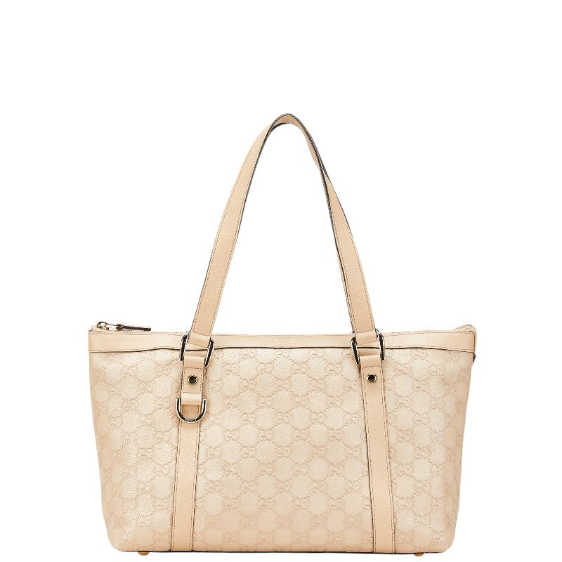 グッチ グッチシマ トートバッグ 141470 ベージュ ピンク レザー レディース GUCCI 【中古】
