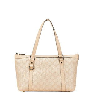 グッチ グッチシマ トートバッグ 141470 ベージュ ピンク レザー レディース GUCCI 【中古】