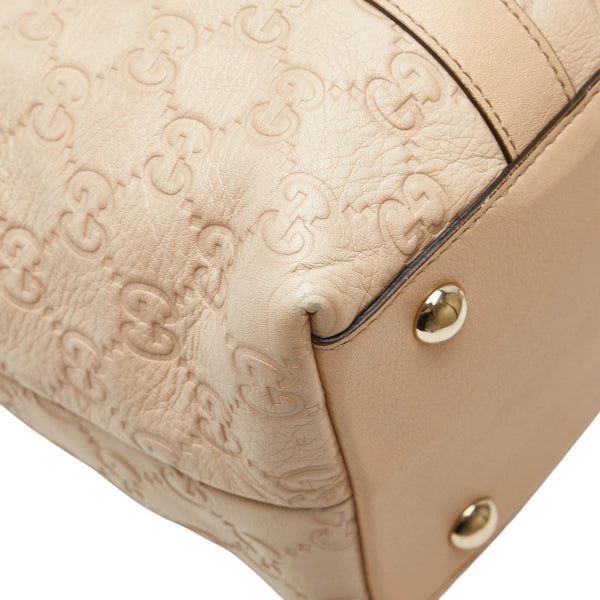 グッチ グッチシマ トートバッグ 141470 ベージュ ピンク レザー レディース GUCCI 【中古】