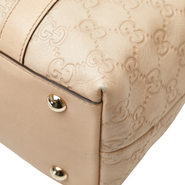 グッチ グッチシマ トートバッグ 141470 ベージュ ピンク レザー レディース GUCCI 【中古】