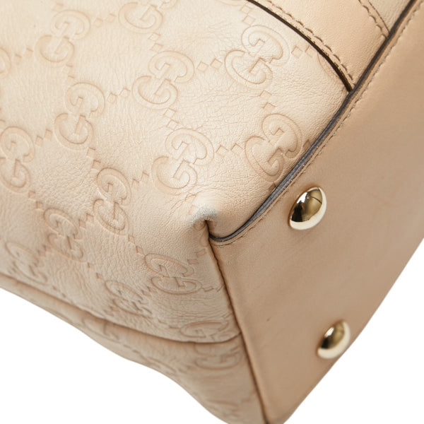 グッチ グッチシマ トートバッグ 141470 ベージュ ピンク レザー レディース GUCCI 【中古】