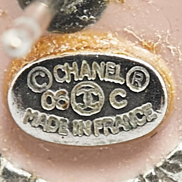 シャネル ココマーク オーバル ピアス シルバー ピンク メタル レディース CHANEL 【中古】