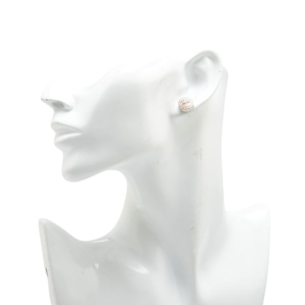 シャネル ココマーク オーバル ピアス シルバー ピンク メタル レディース CHANEL 【中古】