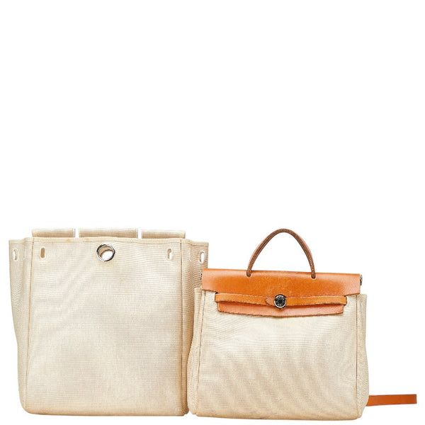 エルメス エールバッグ アドPM リュック バックパック ベージュ ブラウン トワルアッシュ レザー レディース HERMES 【中古】
