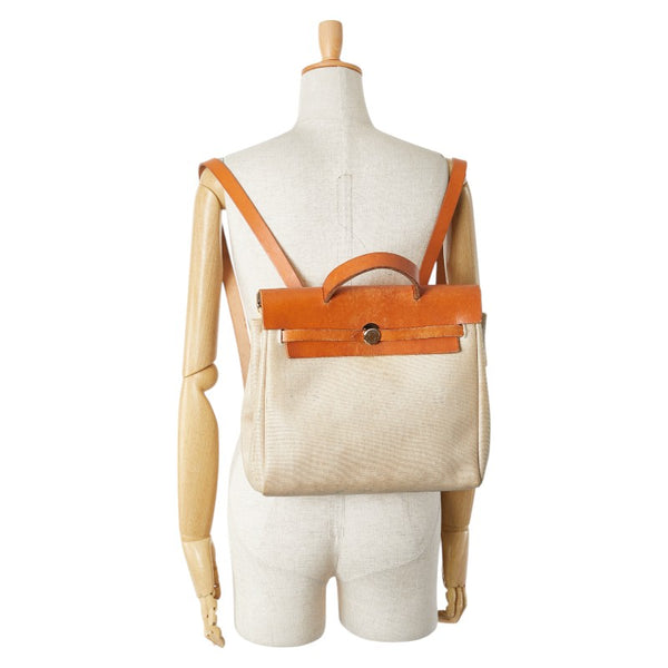 エルメス エールバッグ アドPM リュック バックパック ベージュ ブラウン トワルアッシュ レザー レディース HERMES 【中古】