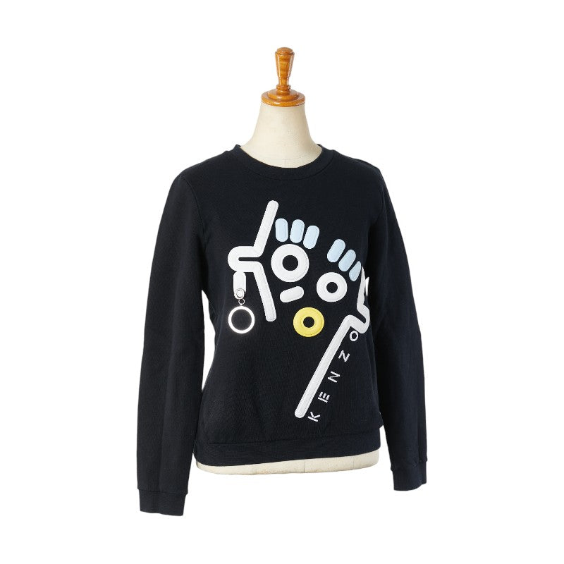 ケンゾー スウェットトレーナー サイズ:S ブラック マルチカラー コットン レディース KENZO 【中古】