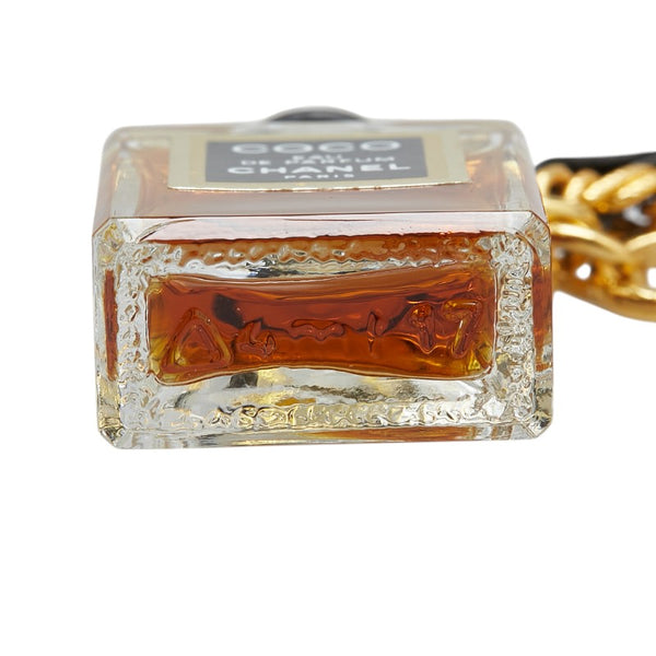 シャネル COCO 香水 オードパルファム ネックレス ゴールド ブラック ブラウン メッキ レザー レディース CHANEL 【中古】