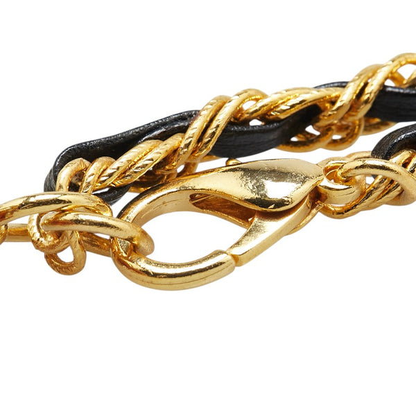 シャネル COCO 香水 オードパルファム ネックレス ゴールド ブラック ブラウン メッキ レザー レディース CHANEL 【中古】