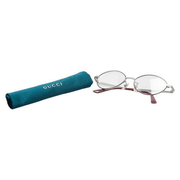 グッチ メガネ GG1059OJ シルバー ワインレッド メタル レディース GUCCI 【中古】