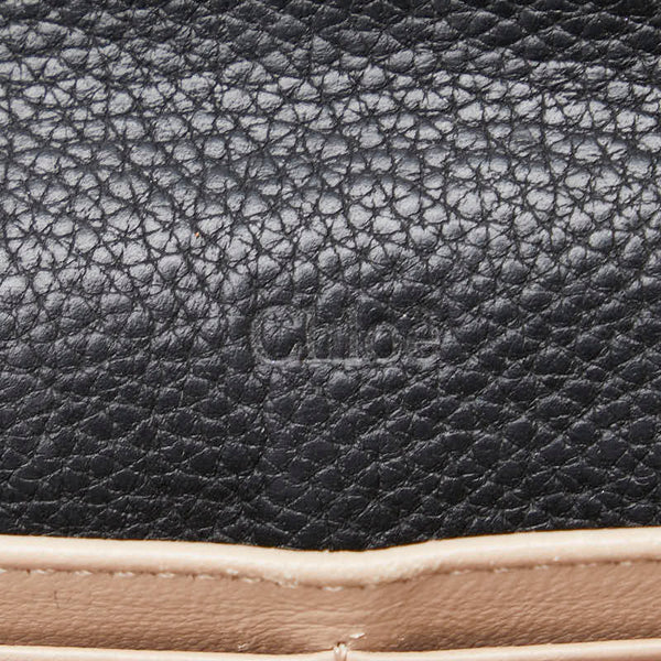 クロエ ジョージア ダブルフラップ 長財布 ブラック レザー レディース Chloe 【中古】
