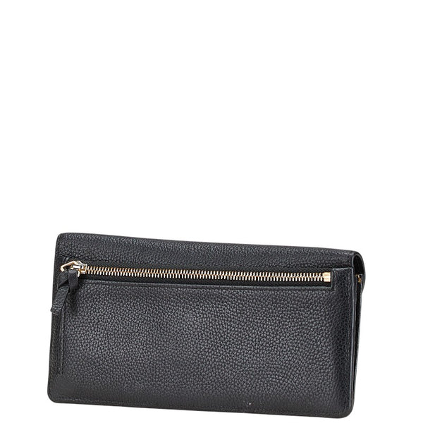 クロエ ジョージア ダブルフラップ 長財布 ブラック レザー レディース Chloe 【中古】