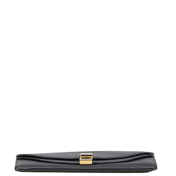 クロエ ジョージア ダブルフラップ 長財布 ブラック レザー レディース Chloe 【中古】