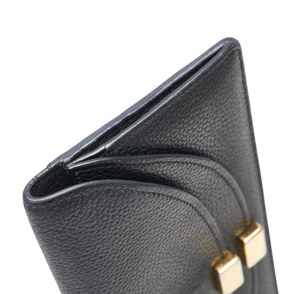 クロエ ジョージア ダブルフラップ 長財布 ブラック レザー レディース Chloe 【中古】