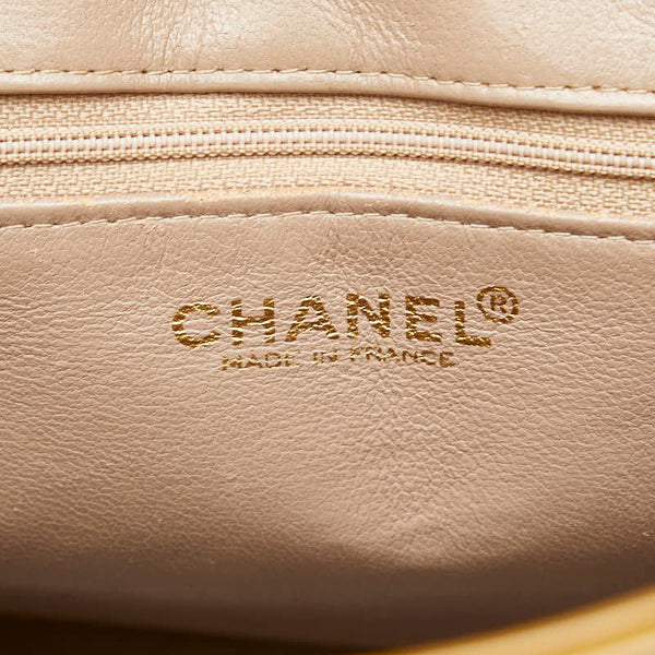 シャネル マトラッセ 復刻トート ココマーク トートバッグ ブラウン イエロー エナメル レザー レディース CHANEL 【中古】