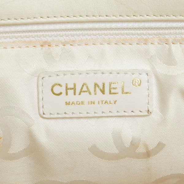 シャネル ココマーク ワイルドステッチ トートバッグ ホワイト レザー レディース CHANEL 【中古】