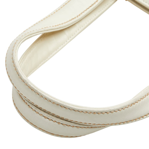 シャネル ココマーク ワイルドステッチ トートバッグ ホワイト レザー レディース CHANEL 【中古】