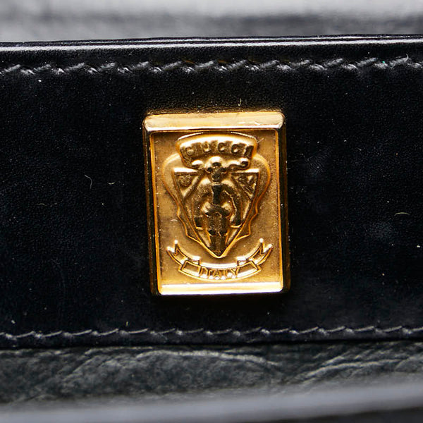 グッチ オールドグッチ ショルダーバッグ ブラック レザー レディース GUCCI 【中古】