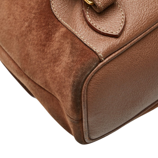 グッチ バンブー リュック バックパック 003 1998 0016 ブラウン スウェード レザー レディース GUCCI 【中古】